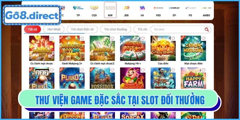 Thư viện game đặc sắc tại slot đổi thưởng